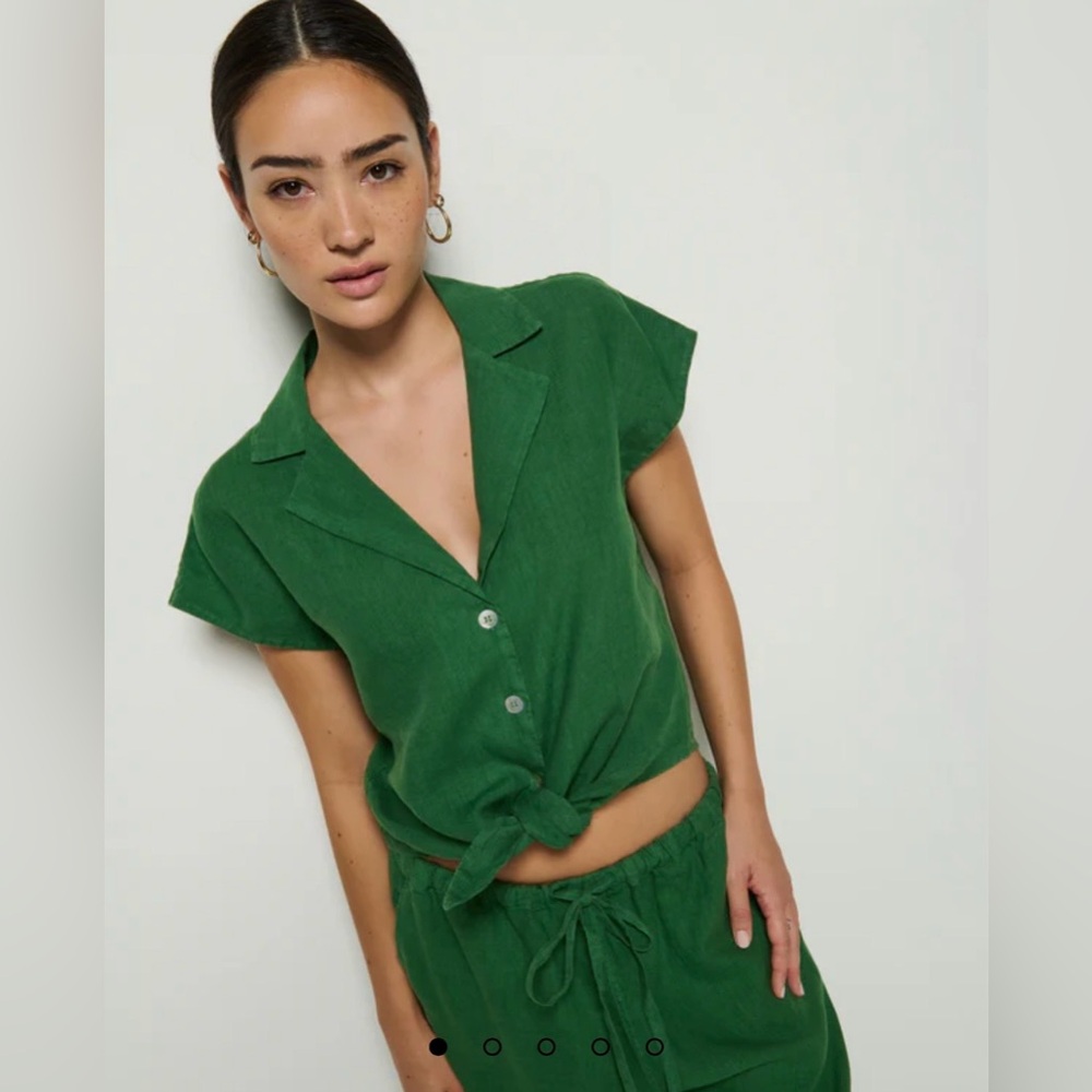 NWT | Nation LTD | Noemi Tie-Front‎ Top | Green Lawn | Large
